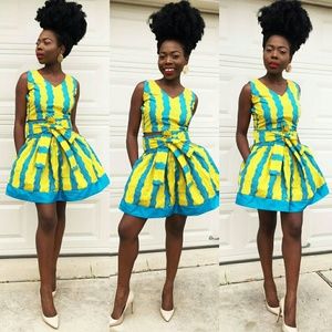 Women African print 2 pcs set of crop top & SKIRT